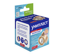 Лейкопластырь Унипласт 5смх500см натуральная ткань