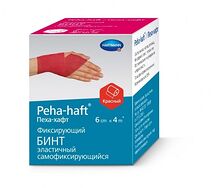 Хартманн бинт Пеха-Хафт фиксирующий эластичный красный 4мх6см