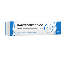Пантесепт плюс крем для наружного применения 5%+0,5% 30г