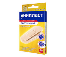 Лейкопластырь Унипласт бактерицидный 1,9смх7,2см №20 незаметный