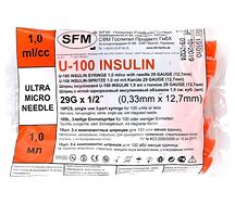 Шприц инсулиновый (U-100 оранж.(29G 0,33*12,7) №10)