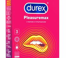 Презервативы ДЮРЕКС (№3 Pleasuremax (ребра/пупыршк.))