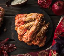 Шашлык из лангустинов на углях