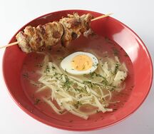 Куриный бульон с шашлычком