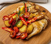 Фермерский цыпленок с овощами