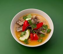 Томленая баранина с овощами