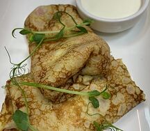 Блины с сыром и ветчиной