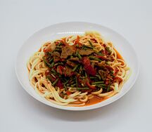 Лагман с фасолью
