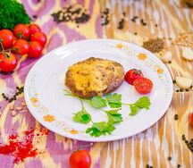 Котлета с грибами и сыром