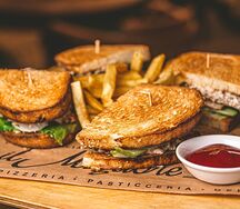 Duo chicken steak sandwich