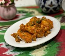 Крылышки с грибами в соусе