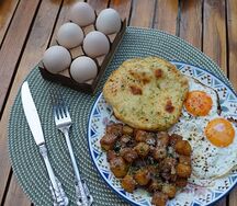 Картофель с яйцом