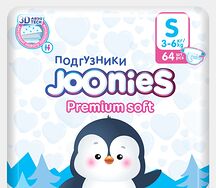 Подгузники Joonies Premium Soft p. S №64 (3-6кг)