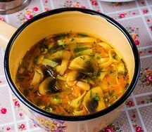 Бульон куриный с лапшой и грибами