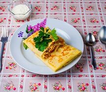 Блин с курицей