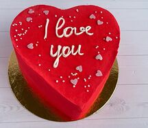 Бенто-торт на 14 февраля в форме сердца I love you №55