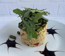 Салат Кускус со стручковой фасолью постный