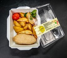 Картофель по-деревенски и котлета пожарская