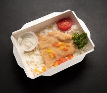 Шницель куриный с рисом