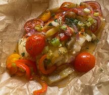 Палтус в пергаменте 