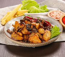 Жареный картофель с грибами
