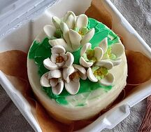 Бенто-торт с шоколадными подснежниками