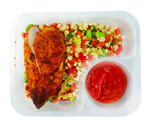 Куриная грудка с пастой Птитим и овощами