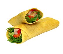 Ролл с индейкой, томатами и сладким перцем