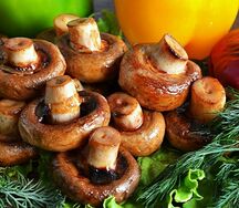 Шампиньоны на мангале