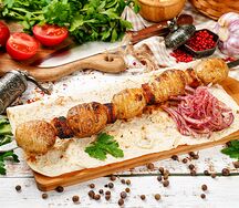 Картофель с курдюком на углях