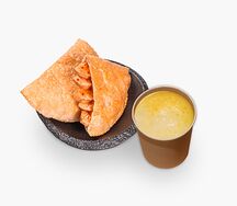 Чебурек и куриный бульон