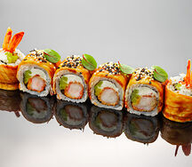 Ролл с угрем и креветкой