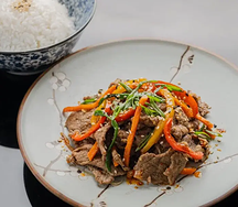 Маринованная говядина с рисом