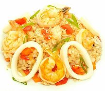 Рис с овощами и морепродуктами