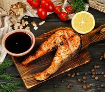 Семга бабочка на углях