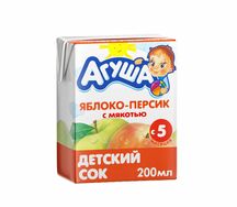 Сок Детский Яблоко-Персик Агуша