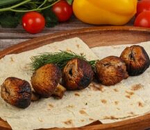 Грибы на мангале