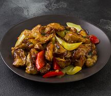 Жареные баклажаны в соевом соусе