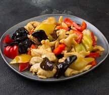 Филе куры, жаренное с китайскими ароматными грибами