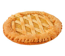 Пирог с ананасом, персиком и абрикосом постный