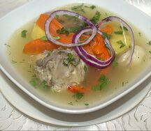 Шурпа с ножкой ягненка