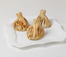 Хинкали из свинины и телятины жареные