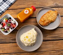 Комбо с Шницелем из курицы (с облепиховый морсом)