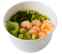 Поке с креветками в кисло-сладком соусе