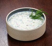 Окрошка на мацони с телячьим языком