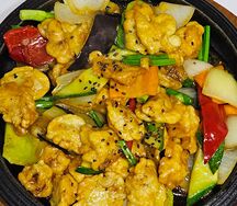 Курица в кляре с овощами