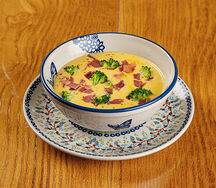 Сырный суп с беконом и брокколи