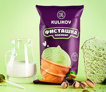 Мороженое в вафельном стаканчике Пломбир фисташка