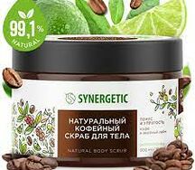 Натуральный сахарный скраб для тела Synergetic тонус и упругность