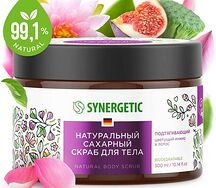 Натуральный сахарный скраб для тела Synergetic подтягивающий